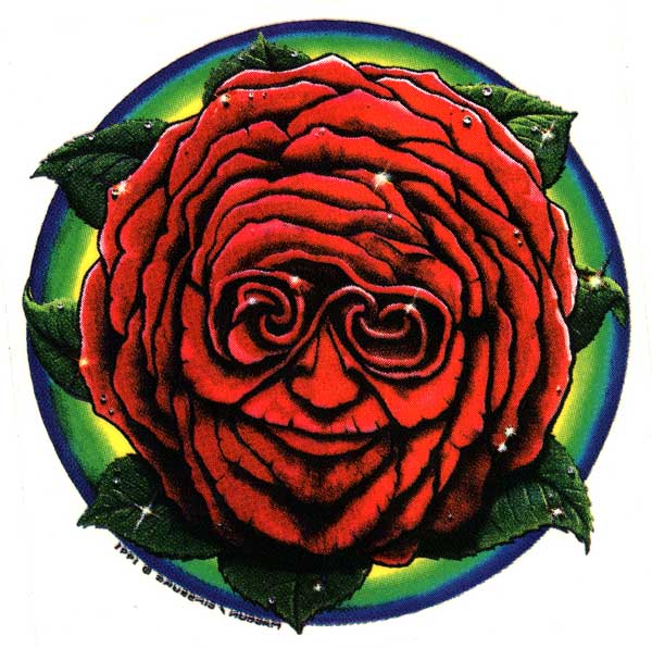 Jerry Garcia Rose Sticker