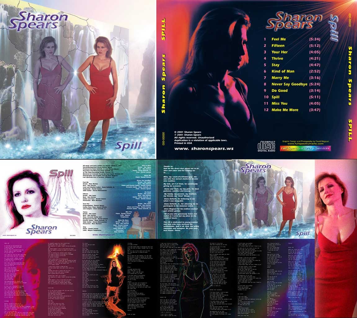 Spill — Sharon Spears — graphic design & photography by David Magoun (2001)
