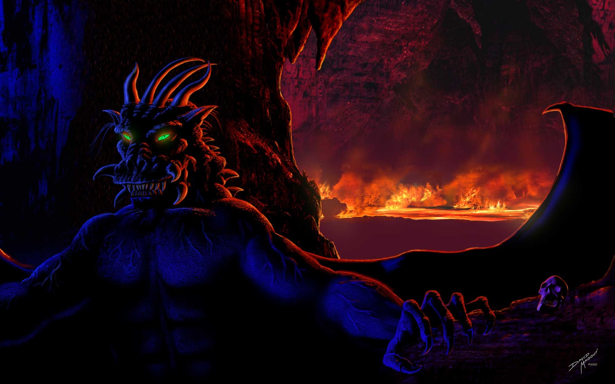 Cave Demon — A fearsome demon guards the gates of a fiery underworld